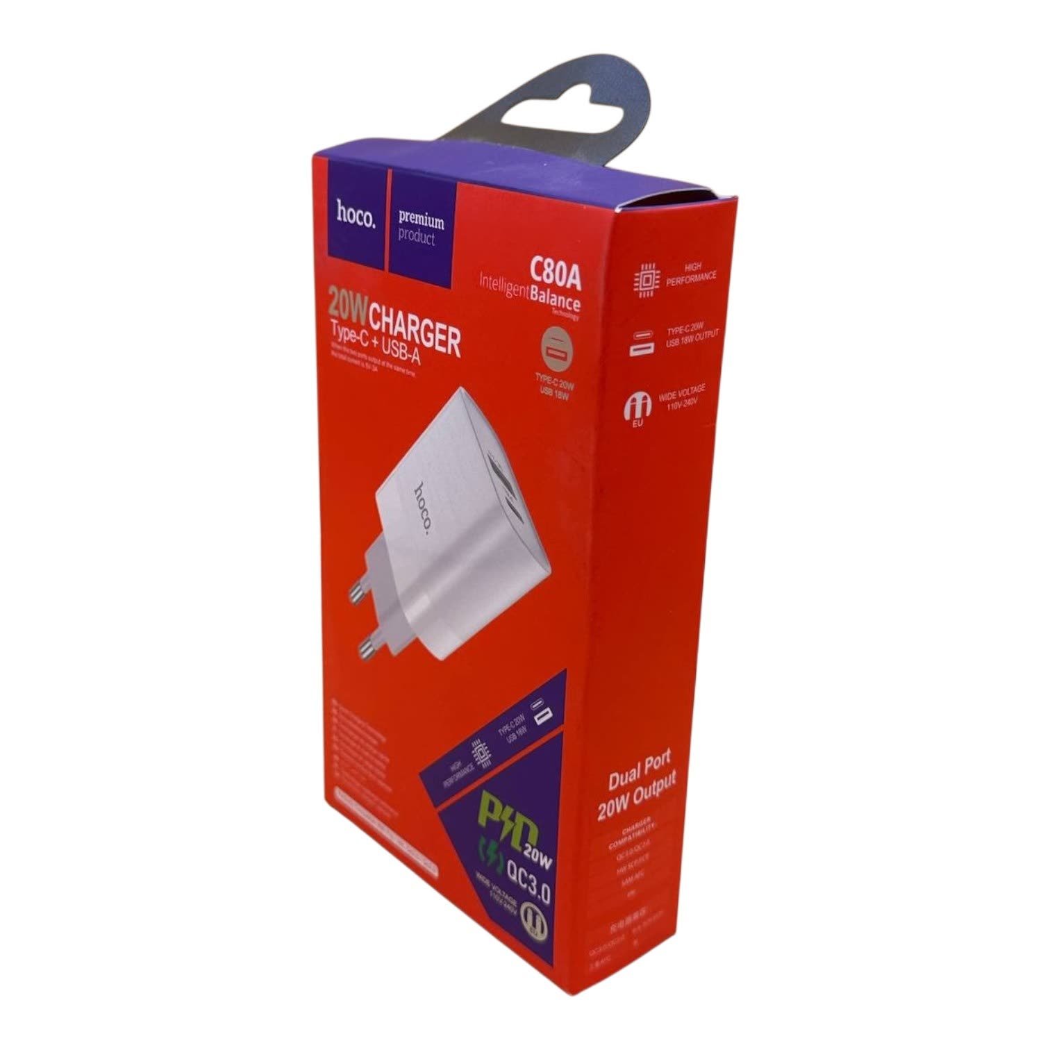 Boite chargeure HOCO C80A 20W Type-C + USB